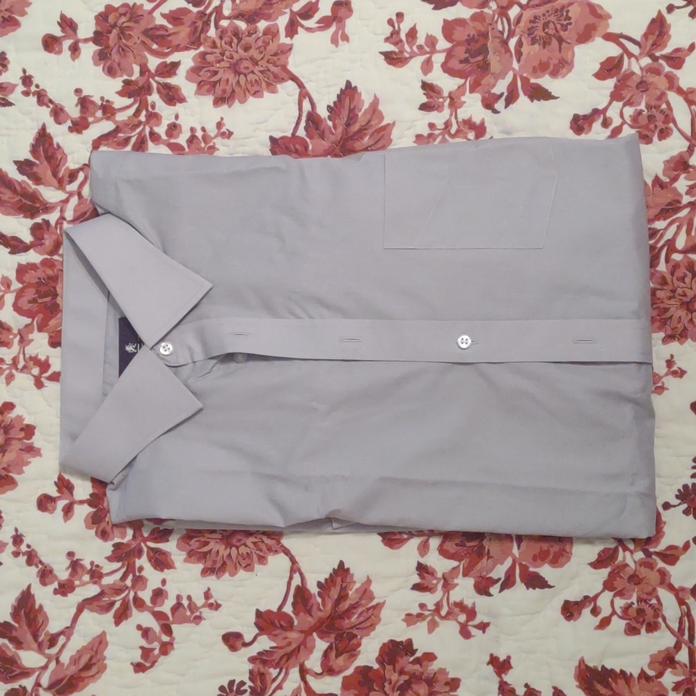 NWOT Men's Stafford Long Sleeve Dress Shirt neck 17.5